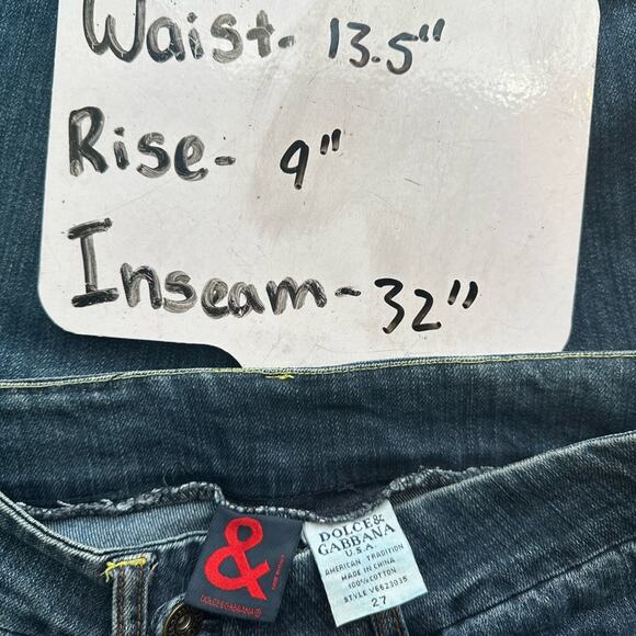 Dolce & Gabanna D&G Bootcut Jeans Blue Medium Wash Logo Patch Womens Size 27 - Picture 11 of 11
